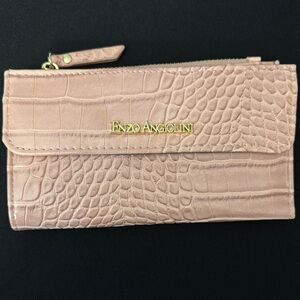 Enzo Angiolini Blush Crocodile Textured Wallet